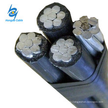 Cable de aluminio de arriba 1 / 0awg 2 / 0awg 3 / 0awg 4 / 0awg Cable triplex